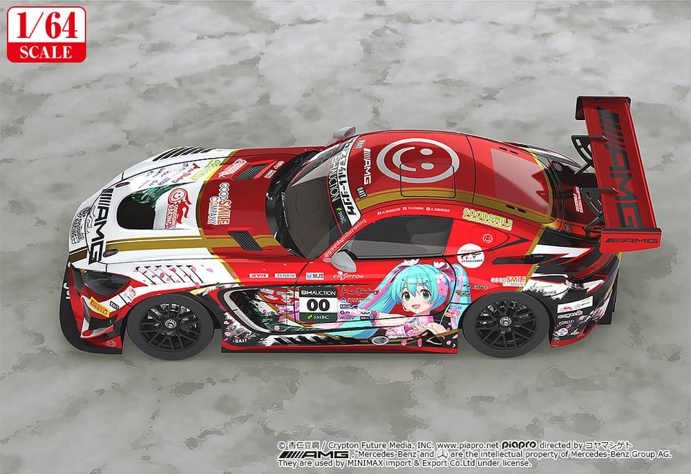Hatsune Miku GT Project Fordonsmodell 1/64 Mercedes-AMG Team Good Smile 2019 Suzuka 10-timmarsversion, 7 cm