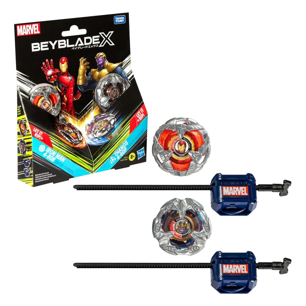 Beyblade X Marvel Collab Iron Man 4-80B vs. Thanos 4-60P Hasbro