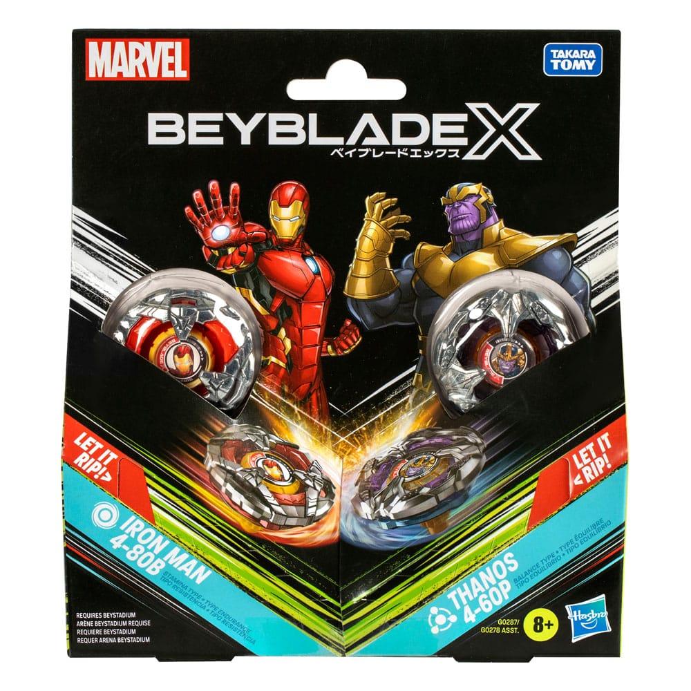 Beyblade X Marvel Collab Iron Man 4-80B vs. Thanos 4-60P Hasbro