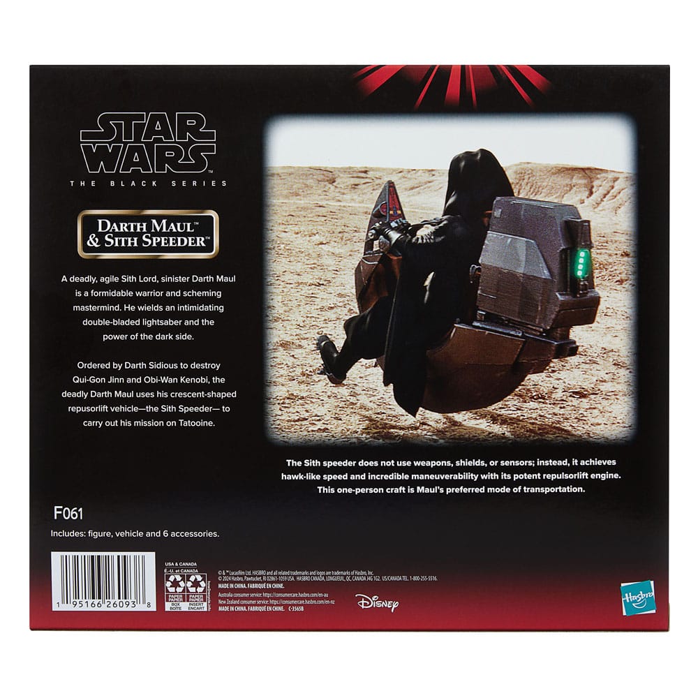 Star Wars Episode I Black Series Fordon med Actionfigur Darth Maul & Sith Speeder 25-årsjubileum Hasbro