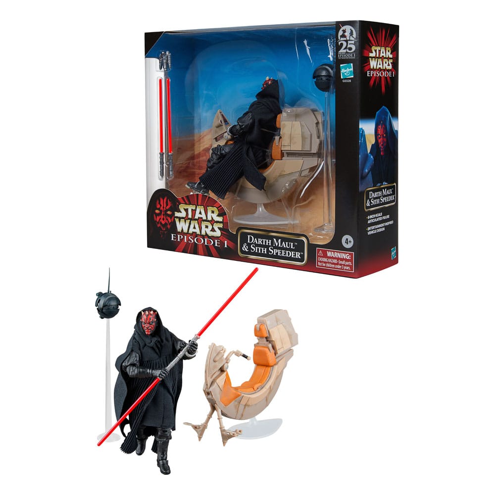 Star Wars Episode I Black Series Fordon med Actionfigur Darth Maul & Sith Speeder 25-årsjubileum Hasbro