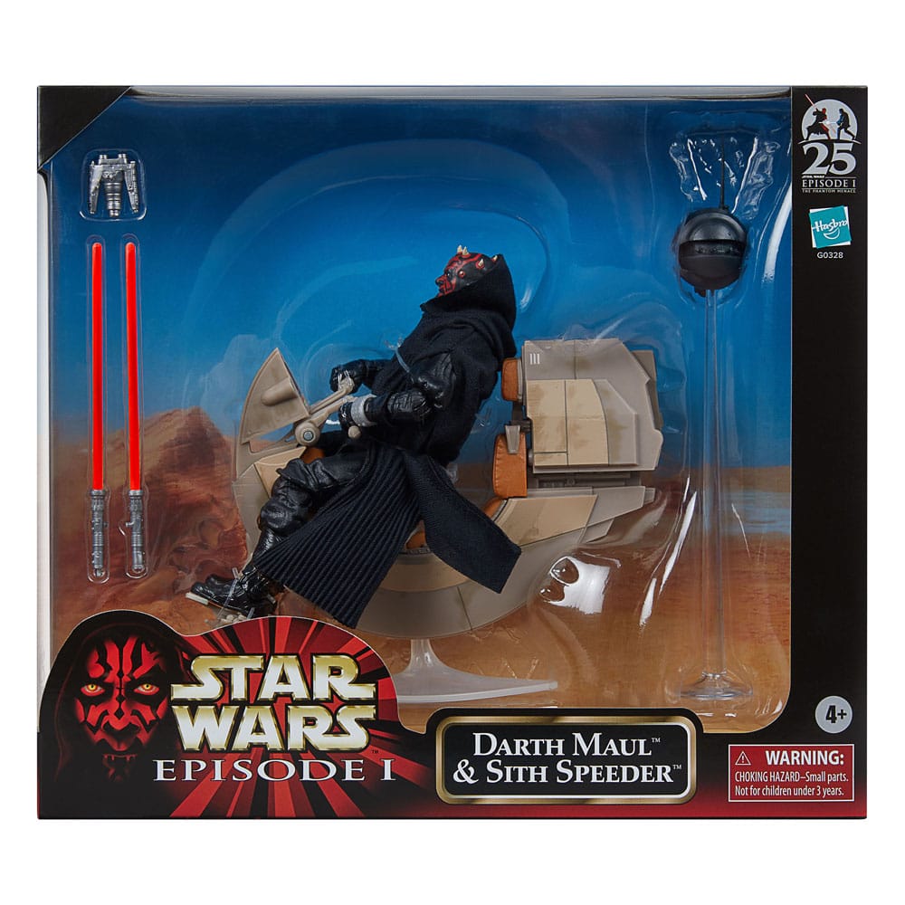 Star Wars Episode I Black Series Fordon med Actionfigur Darth Maul & Sith Speeder 25-årsjubileum Hasbro