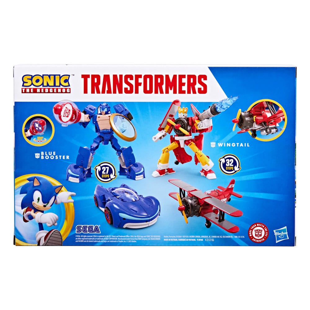 Sonic the Hedgehog x Transformers Action Figur Wingtail & Blue Booster 13 cm Hasbro