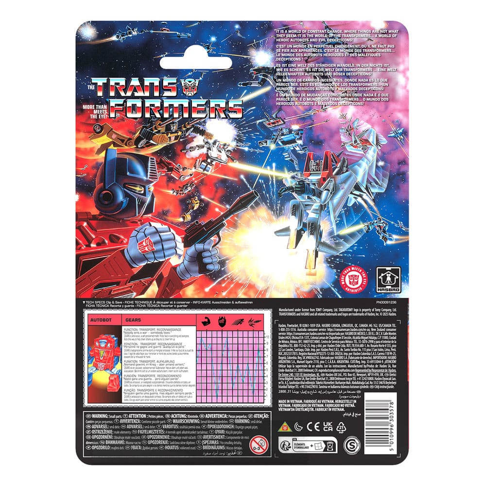 Transformers Retro G1 Action Figur Autobot Gears 12 cm Hasbro