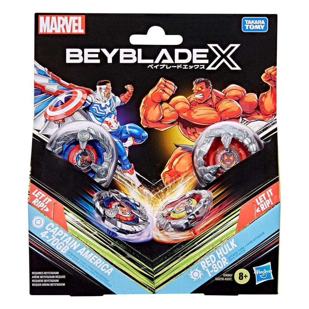 Beyblade X och Marvel Collab Captain America 4-70GB vs. Red Hulk 1-80R Hasbro