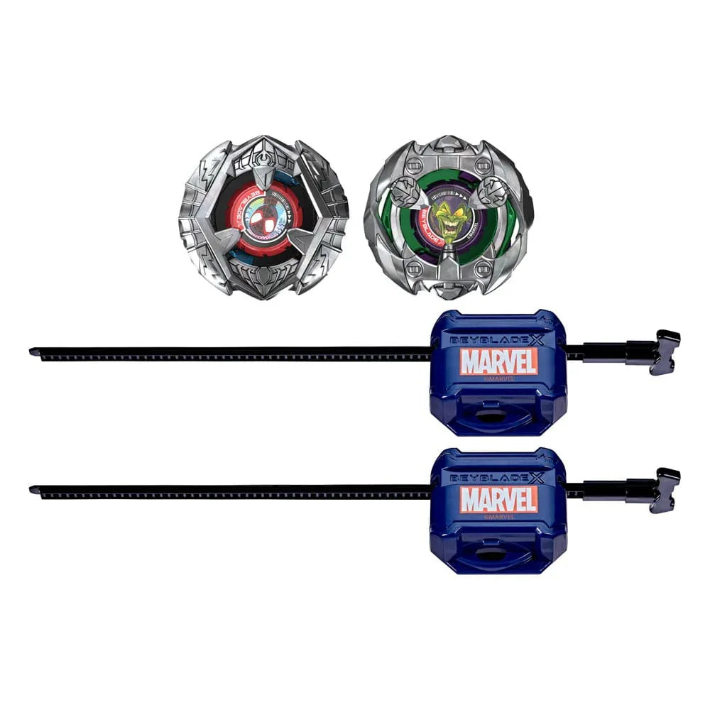 Beyblade X och Marvel Samarbete Miles Morales 1-60GN mot Green Goblin 9-80HT Hasbro
