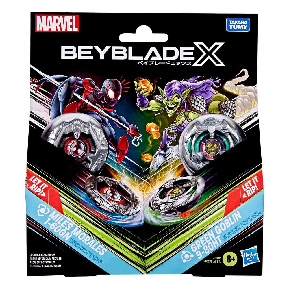 Beyblade X och Marvel Samarbete Miles Morales 1-60GN mot Green Goblin 9-80HT Hasbro