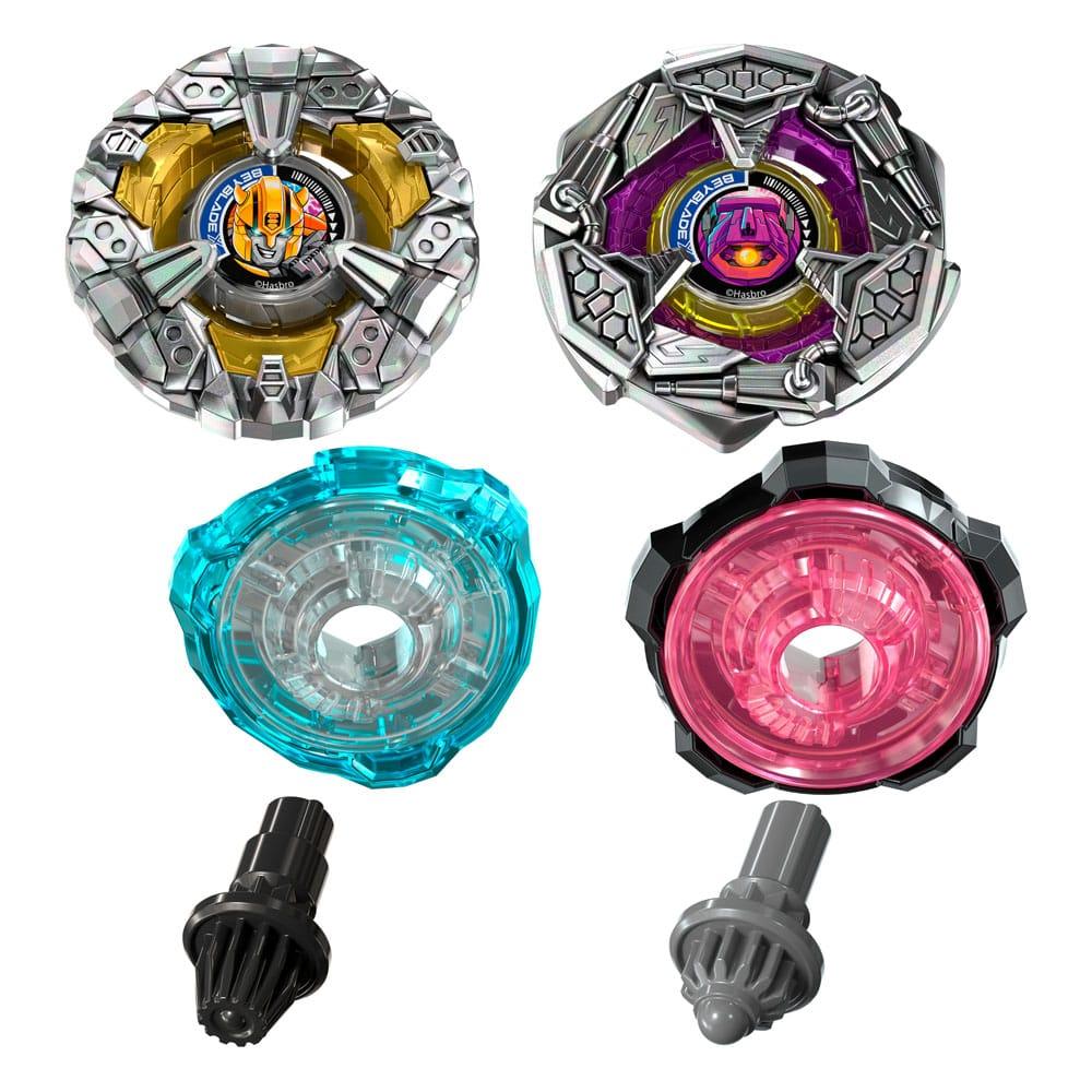 Beyblade X och Transformers Collab Bumblebee 3-60GP vs. Shockwave 5-80O Hasbro