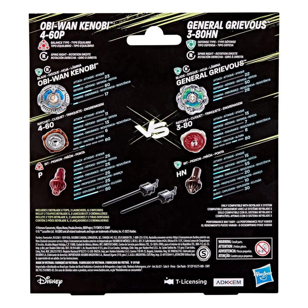 Beyblade X och Star Wars Collab Obi-Wan Kenobi 4-60P vs. General Grievous 3-80HN Hasbro