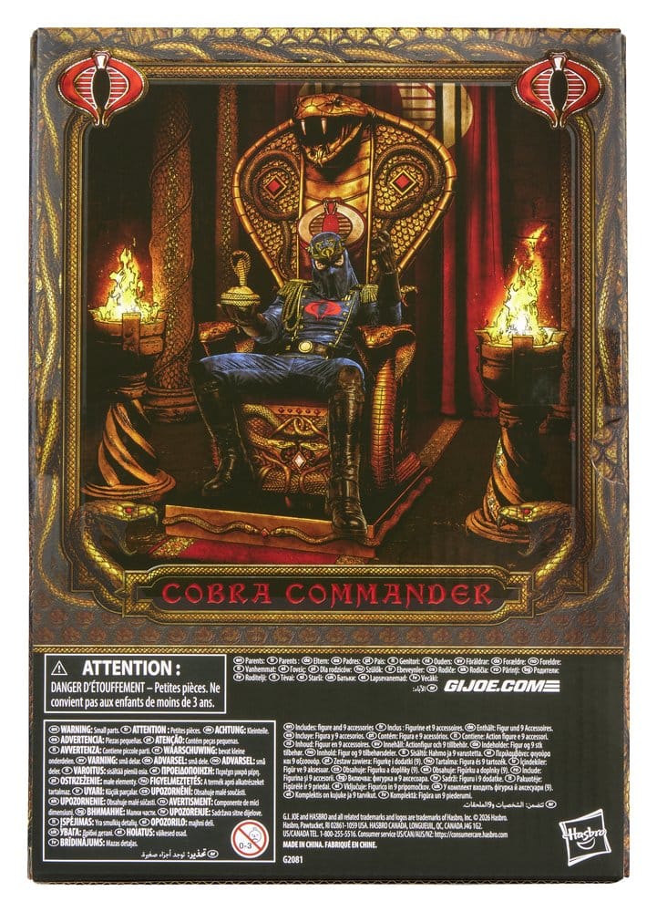 G.I. Joe Classified Series Actionfigur Cobra Commander i uniform och tron 15 cm