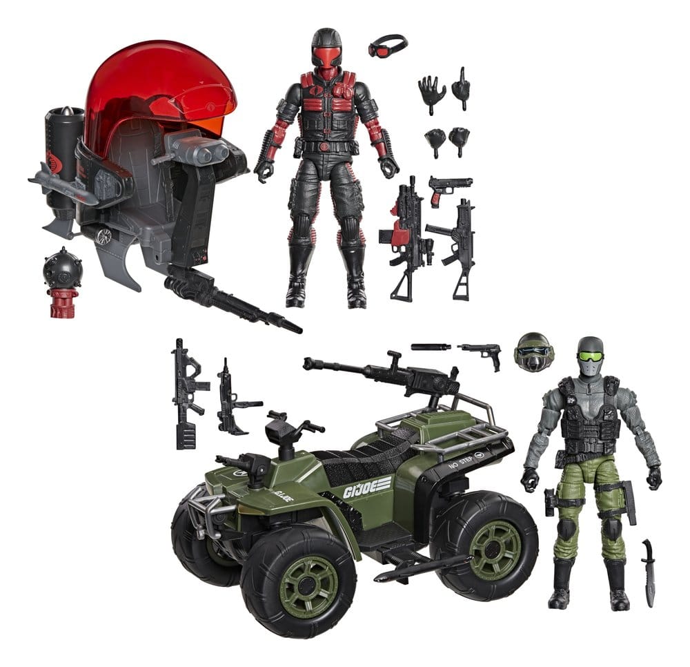 G.I. Joe Classified Series Actionfigur & Fordonsset Snake Eyes & Varmint ATV mot Stealth Viper & Cobra Stealth Flight Pod (Trubble Bubble) 15 cm
