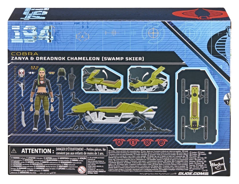 G.I. Joe Classified Series Action Figur and Vehicle Set #194 Zanya and Dreadnok Chameleon (Swamp Skier) 15 cm