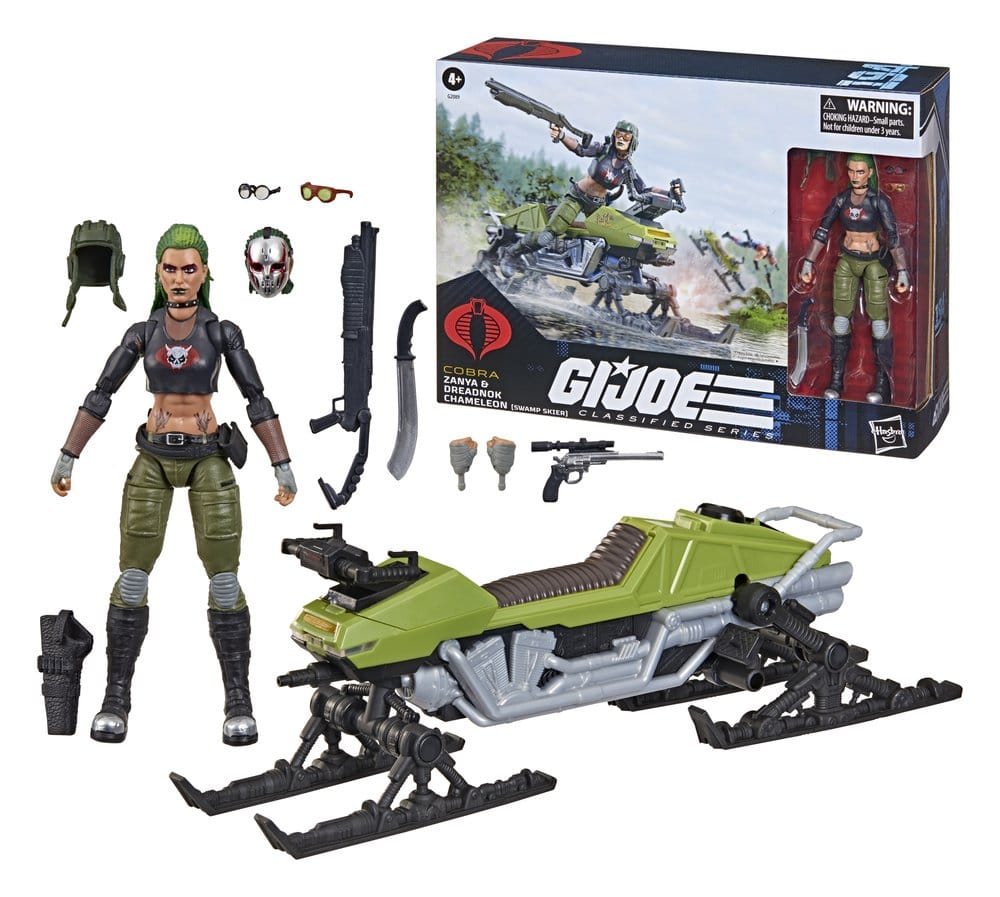 G.I. Joe Classified Series Actionfigur och Fordon Set #194 Zanya och Dreadnok Kameleont (Sumpåkare) 15 cm