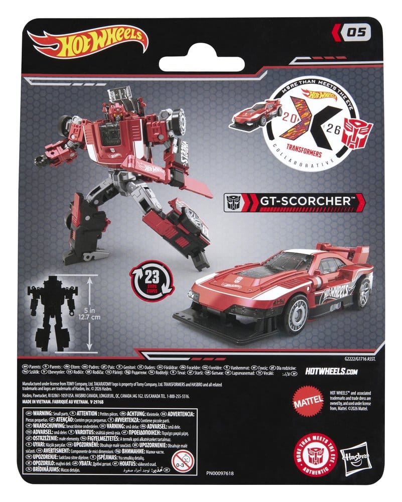 Transformers x Hot Wheels Samarbets-Deluxe Klass Actionfigur GT-Scorcher 13 cm