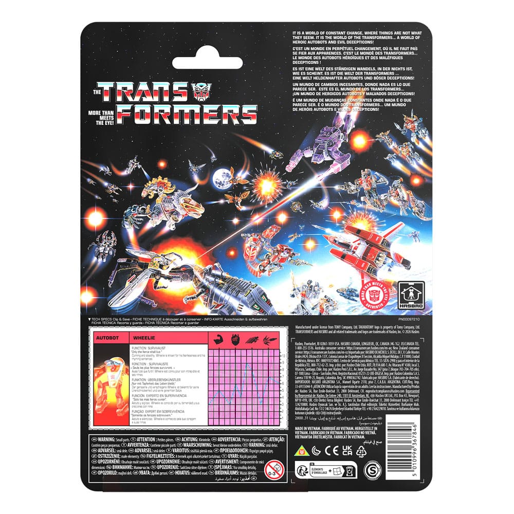 Transformers Retro G1 Action Figur Autobot Wheelie 11 cm Hasbro