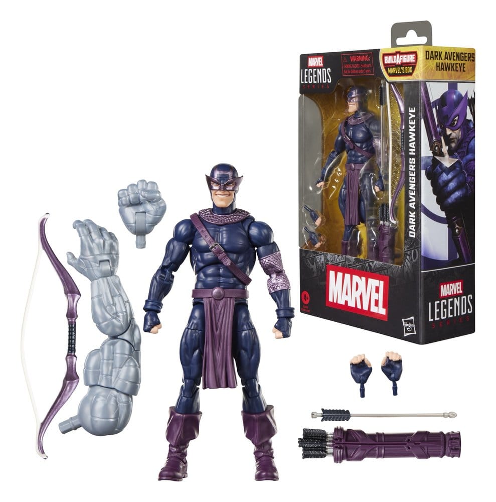 Marvel Legends Actionfigur Mörka Avengers Hawkeye (BAF: Marvel's Box) 15 cm
