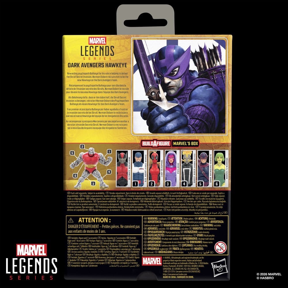 Marvel Legends Actionfigur Mörka Avengers Hawkeye (BAF: Marvel's Box) 15 cm