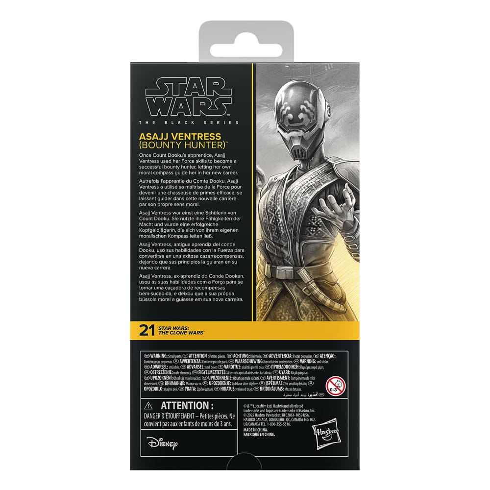 Star Wars: The Clone Wars Black Series Actionfigur Asajj Ventress (Prisjägare) 15 cm