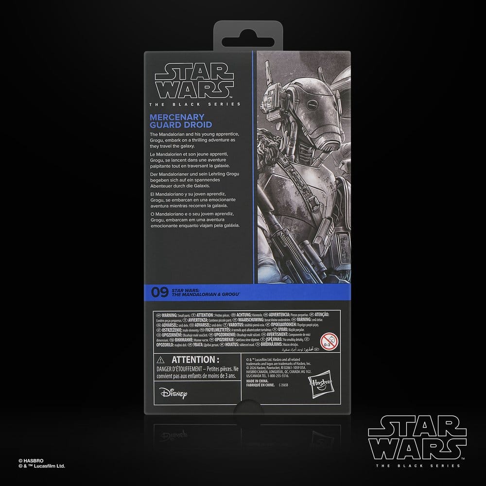 Star Wars: The Mandalorian och Grogu Svart Serie Actionfigur Lönerobot Vakt Droid 15 cm