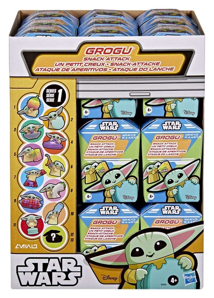 Star Wars Mini Figurer 4 cm Grogu Snack Attack Serie 1 Blind Box Display (24)