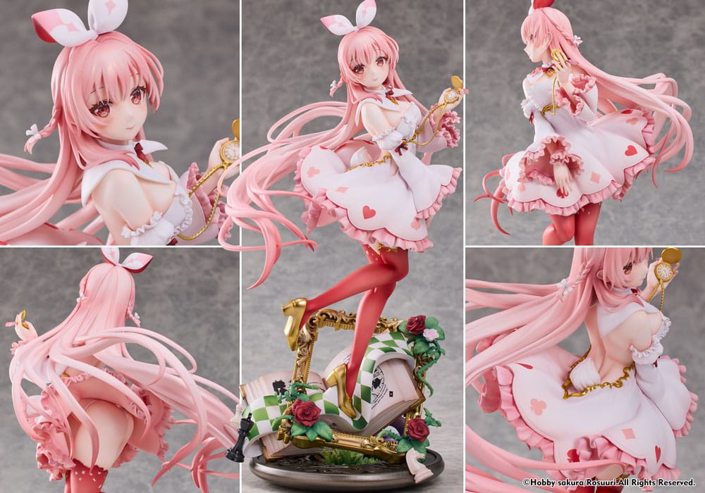 Original Karaktär PVC Figur 1/7 Vit Kanin Rosu Wonderland Ver. Illustrerad av Rosuuri 29 cm Hobby Sakura
