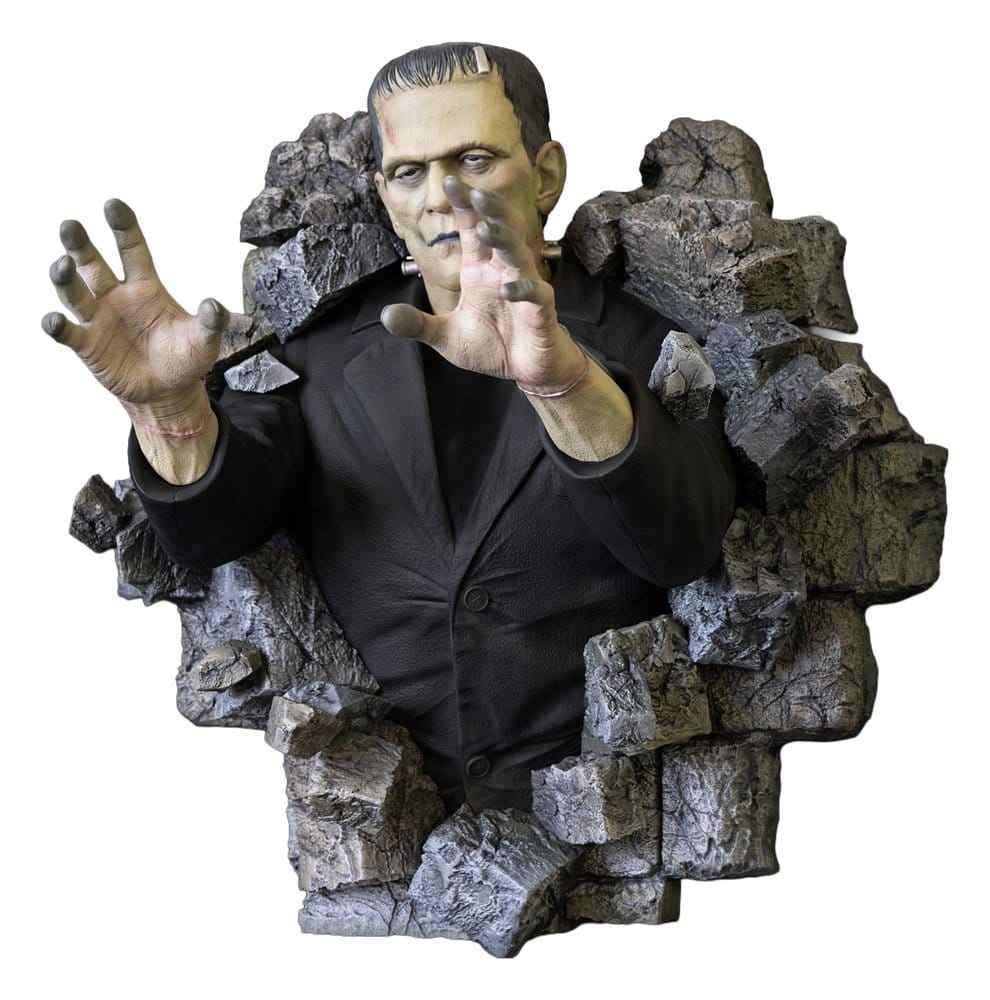 Frankenstein Väggskulptur 48 cm - Halvskalig detaljerad hyllning till Boris Karloff
