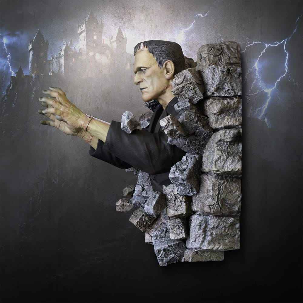 Frankenstein Väggskulptur 48 cm - Halvskalig detaljerad hyllning till Boris Karloff
