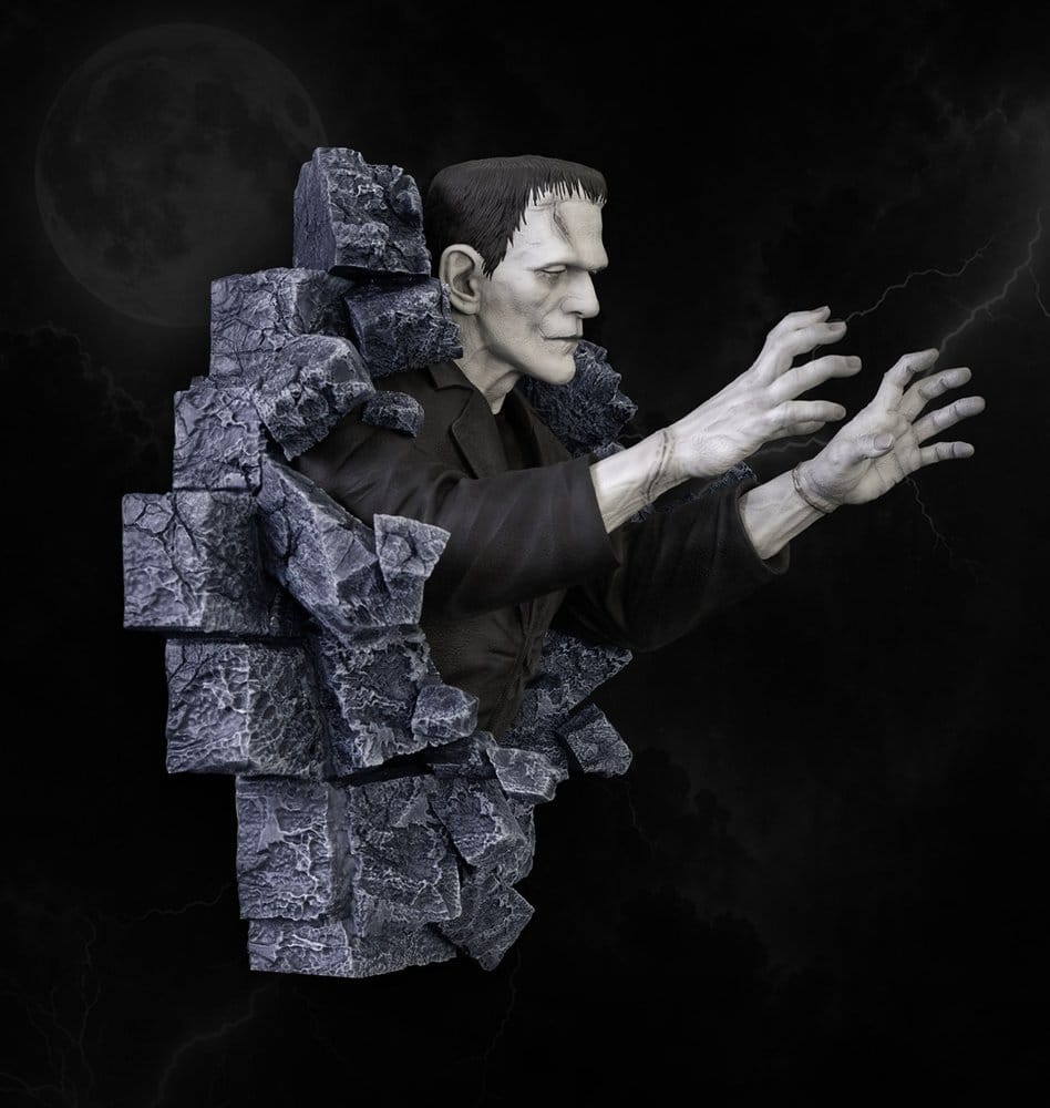 Frankenstein Väggskulptur Klassisk Skräckutgåva Halvskala 48 cm