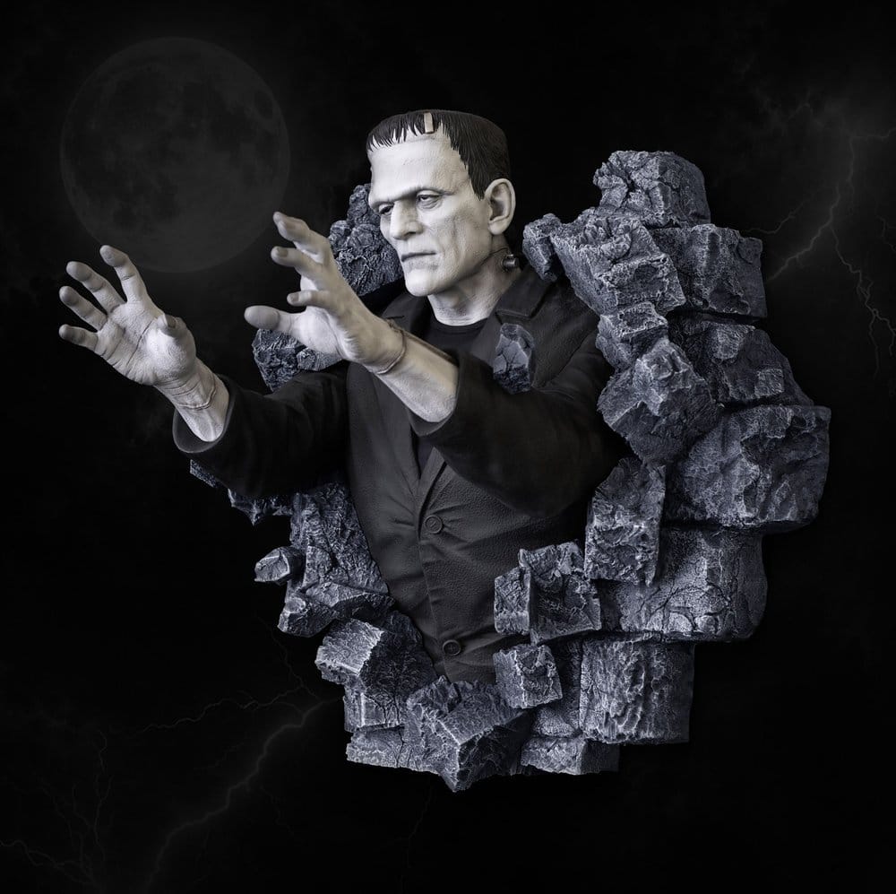 Frankenstein Väggskulptur Klassisk Skräckutgåva Halvskala 48 cm