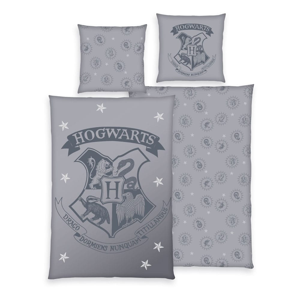 Harry Potter Duvet Set Grå 135 x 200 cm / 80 x 80 cm Herding