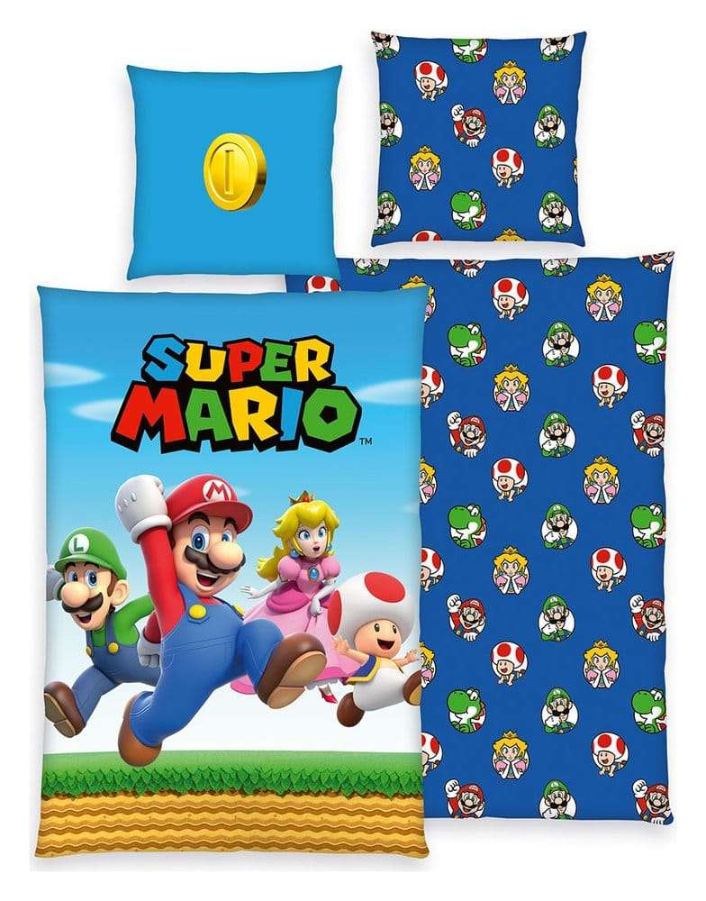 Super Mario Bed Linen Super Mario (Mario, Luigi, Peach, Toad) 135 x 200 cm
