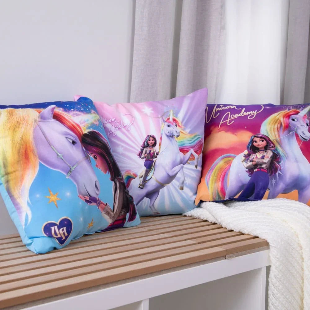 Unicorn Academy Kuddar Magic 40 x 40 cm - Set med 15 Herding