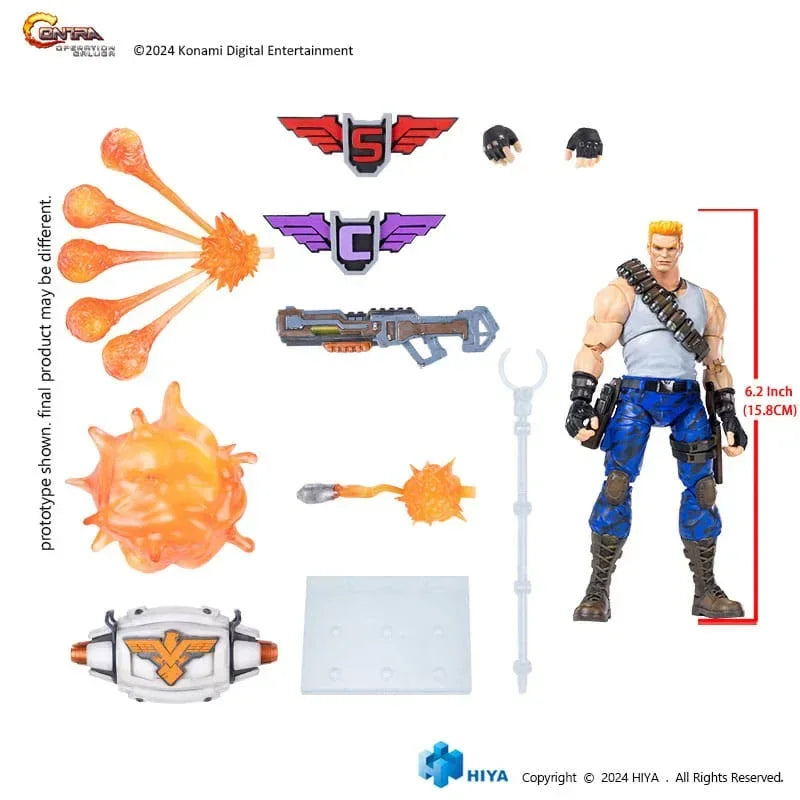Contra: Operation Galuga Exquisite Basic Action Figur Bill Rizer 16 cm Hiya Toys
