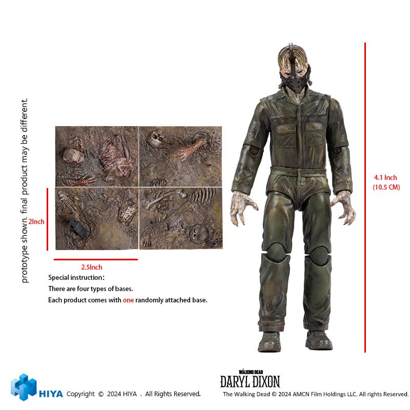 The Walking Dead Exquisite Mini Action Figur 1/18 Daryl Dixon Dark Eyes Walker 11 cm Hiya Toys