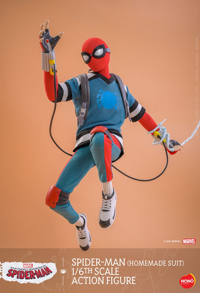 Your Friendly Neighborhood Spider-Man Action Figur 1/6 i Homemade Suit – 29 cm Hono Studio