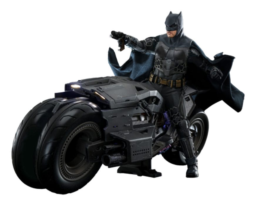 The Flash Film Mästverk Actionfigur med Fordon 1/6 Batman & Batcycle Set 30 cm Hot Toys