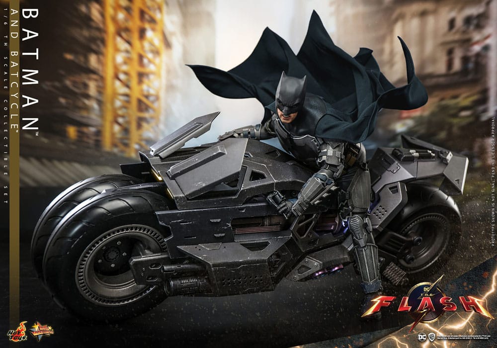The Flash Film Mästverk Actionfigur med Fordon 1/6 Batman & Batcycle Set 30 cm Hot Toys