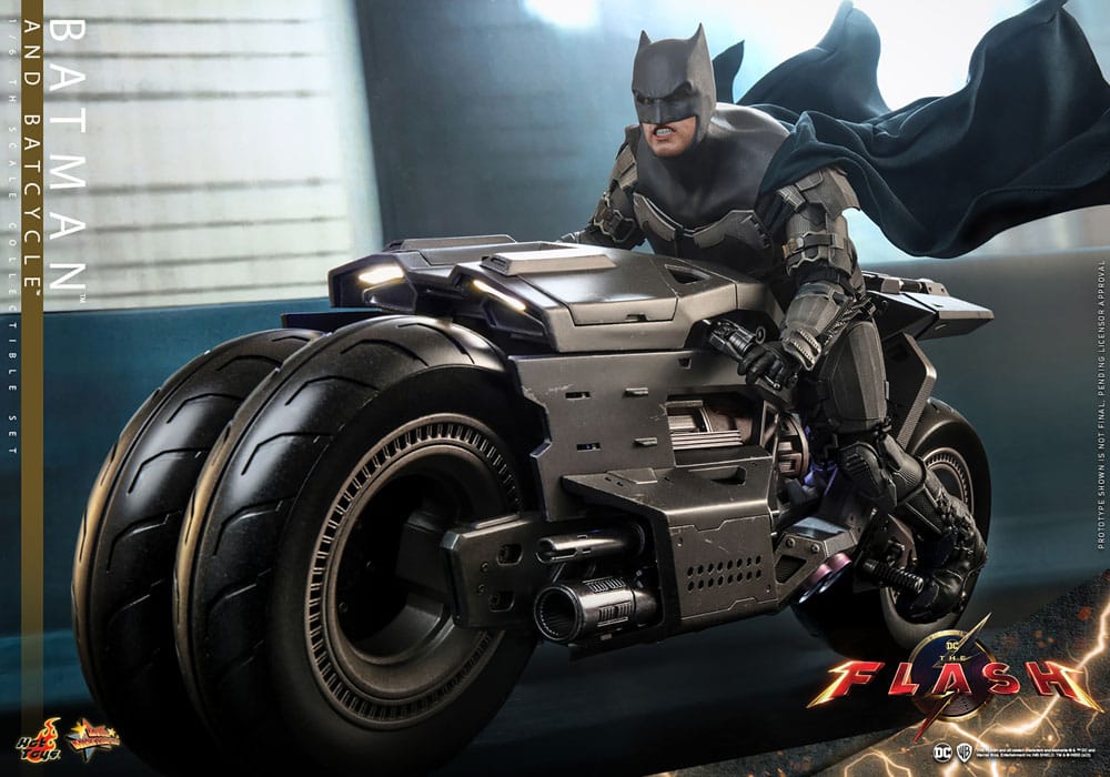 The Flash Film Mästverk Actionfigur med Fordon 1/6 Batman & Batcycle Set 30 cm Hot Toys