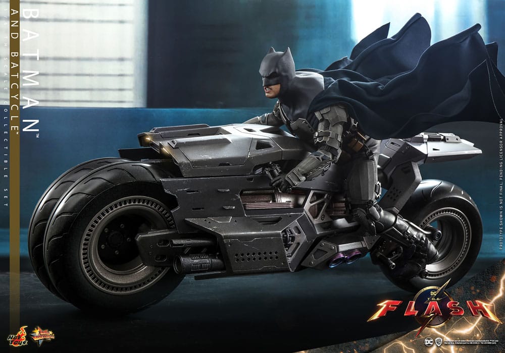 The Flash Film Mästverk Actionfigur med Fordon 1/6 Batman & Batcycle Set 30 cm Hot Toys