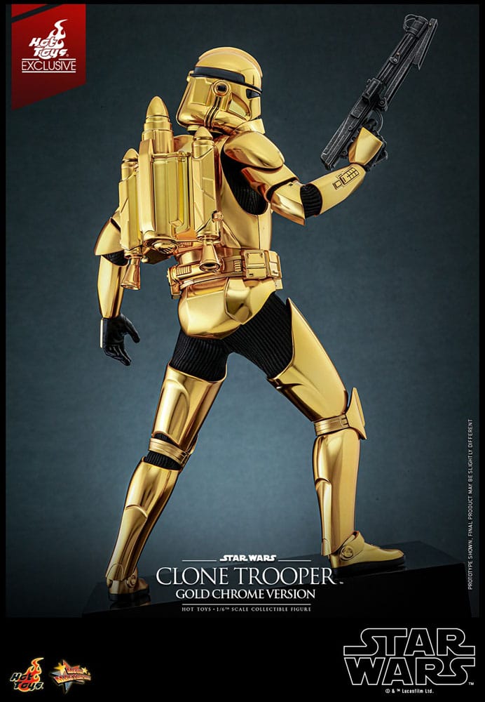 Star Wars Actionfigur 1/6 Clone Trooper (Guld Chrome Version) Hot Toys