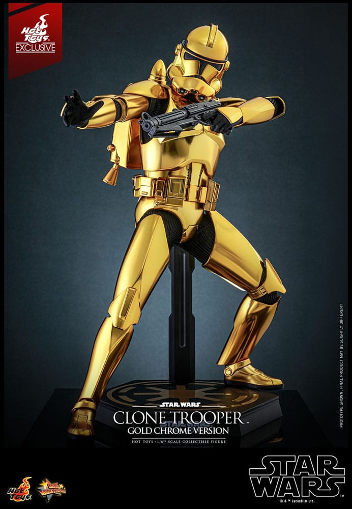 Star Wars Actionfigur 1/6 Clone Trooper (Guld Chrome Version) Hot Toys