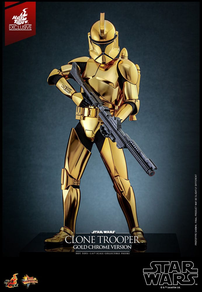 Star Wars Actionfigur 1/6 Clone Trooper (Guld Chrome Version) Hot Toys