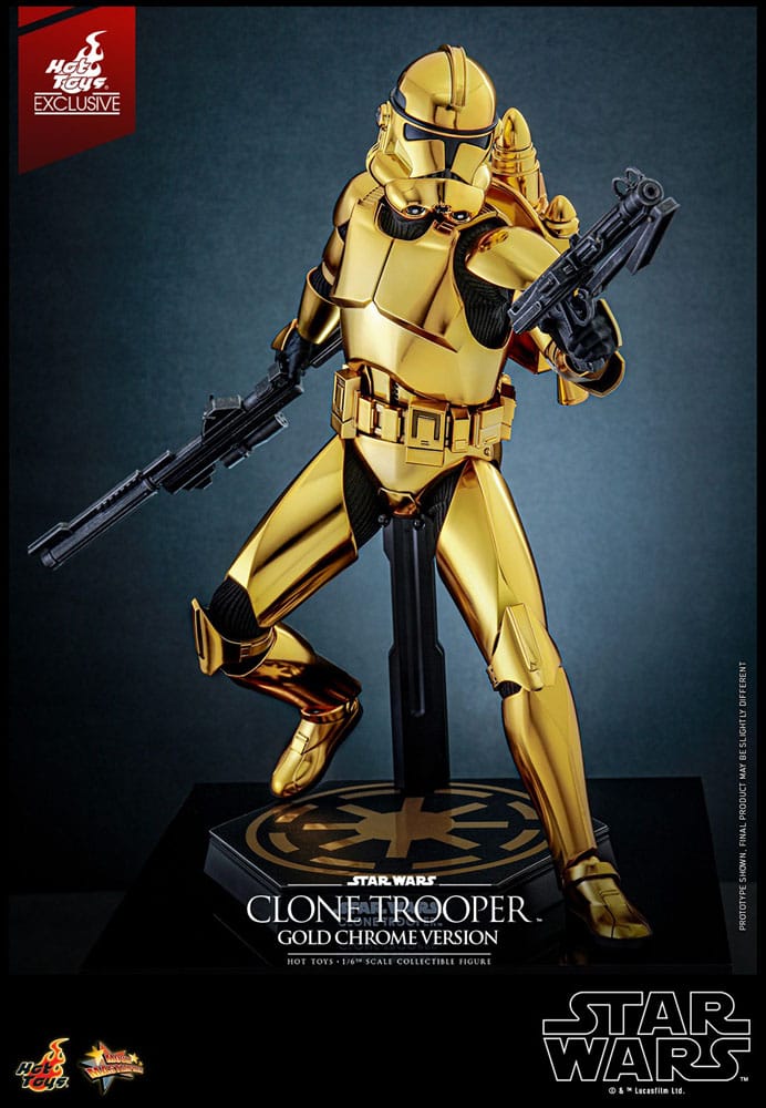 Star Wars Actionfigur 1/6 Clone Trooper (Guld Chrome Version) Hot Toys