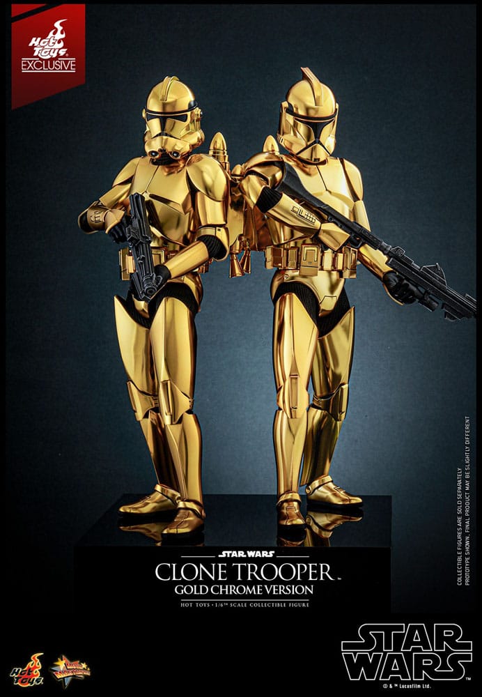 Star Wars Actionfigur 1/6 Clone Trooper (Guld Chrome Version) Hot Toys