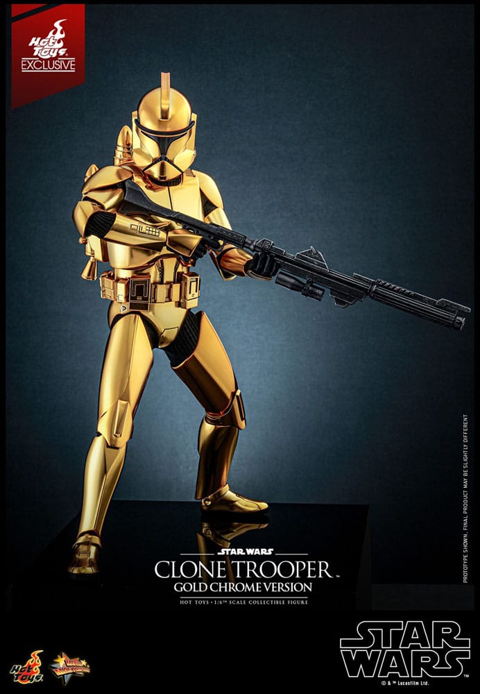Star Wars Actionfigur 1/6 Clone Trooper (Guld Chrome Version) Hot Toys