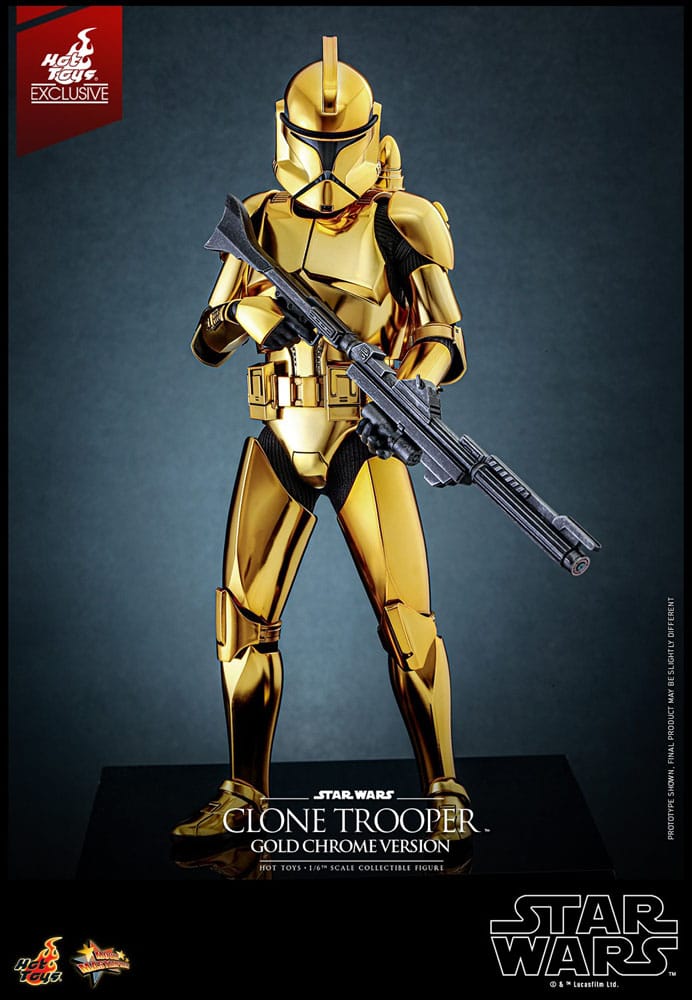 Star Wars Actionfigur 1/6 Clone Trooper (Guld Chrome Version) Hot Toys