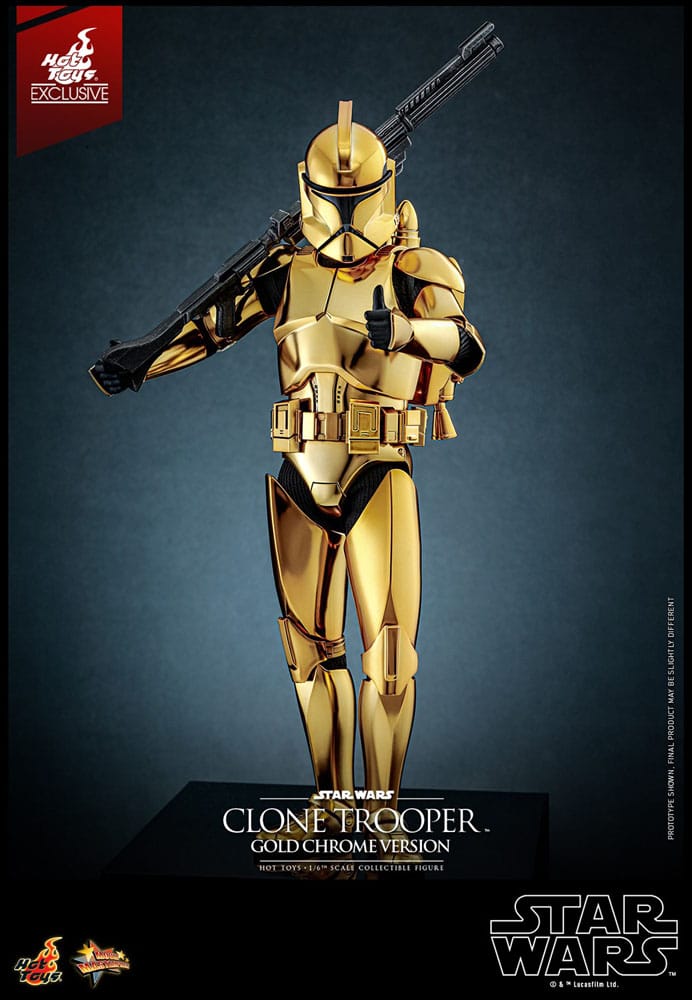 Star Wars Actionfigur 1/6 Clone Trooper (Guld Chrome Version) Hot Toys