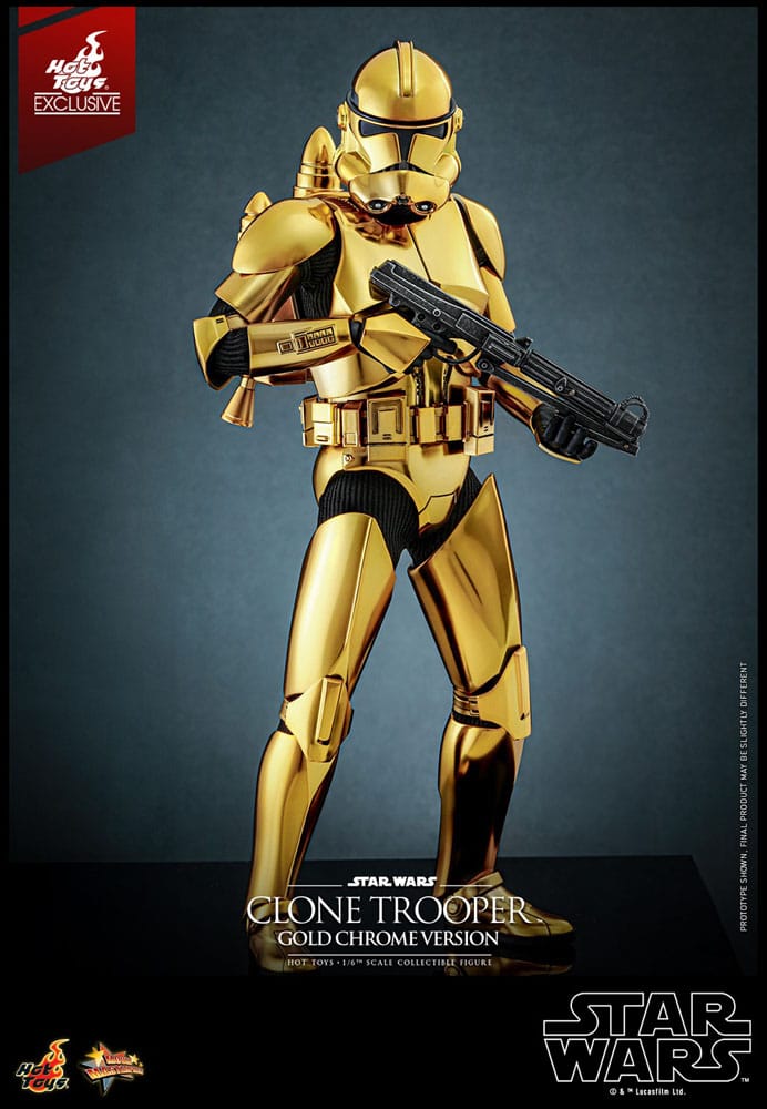 Star Wars Actionfigur 1/6 Clone Trooper (Guld Chrome Version) Hot Toys
