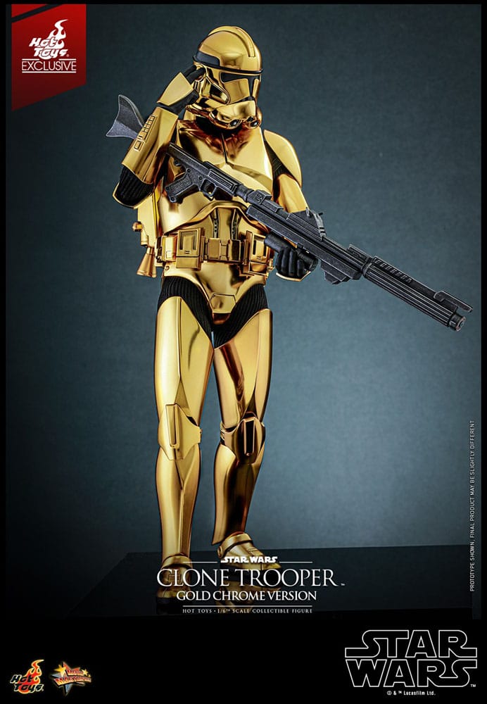 Star Wars Actionfigur 1/6 Clone Trooper (Guld Chrome Version) Hot Toys