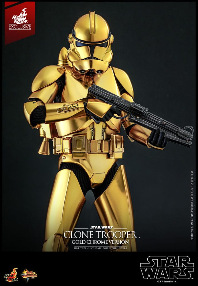 Star Wars Actionfigur 1/6 Clone Trooper (Guld Chrome Version) Hot Toys